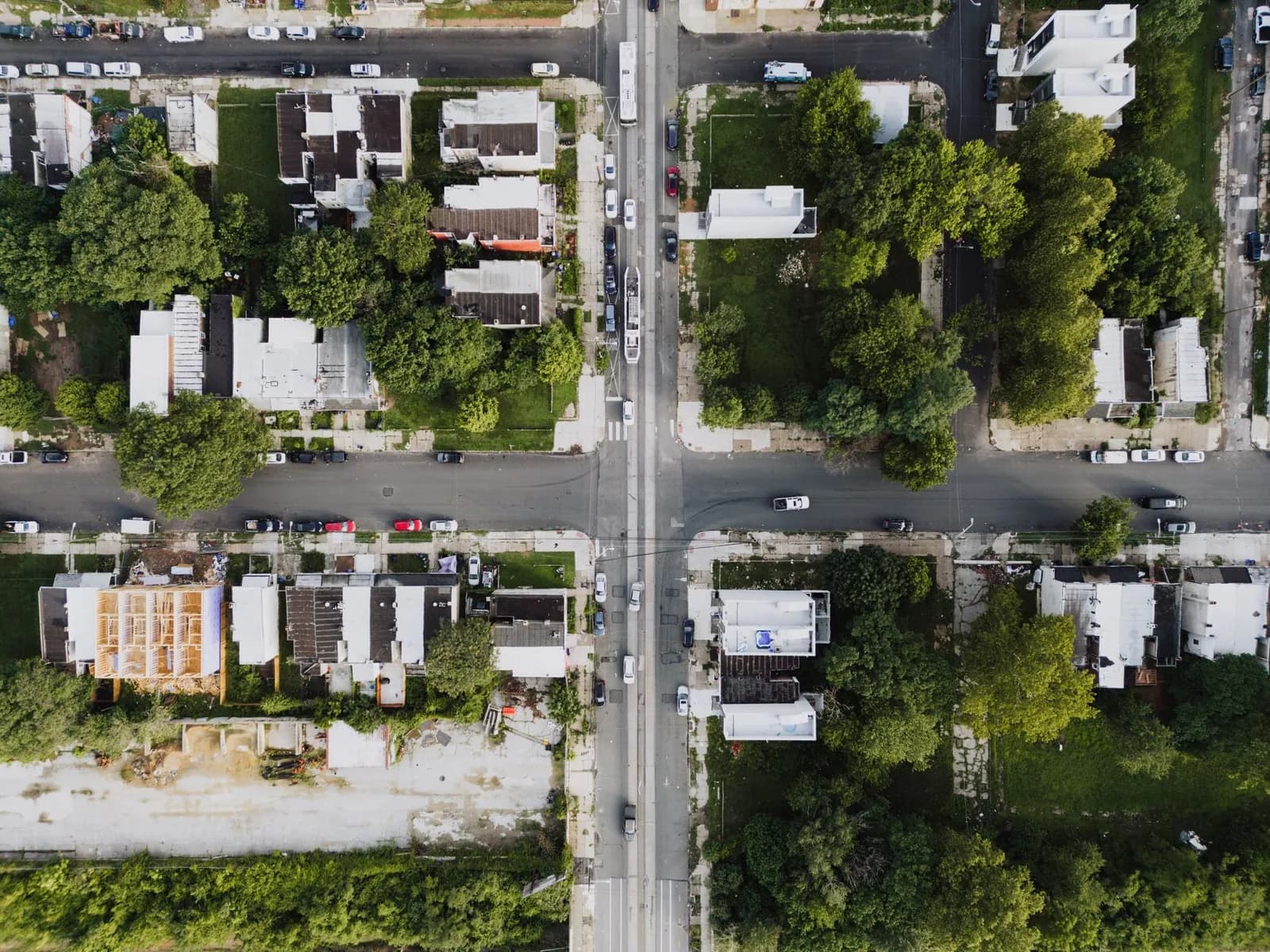 Drop image — Residential street aerial