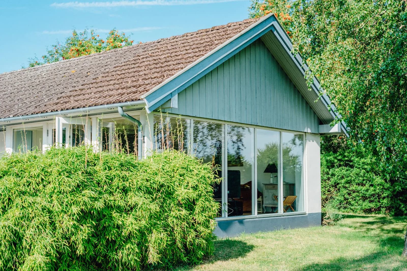 Converted garage exterior finished