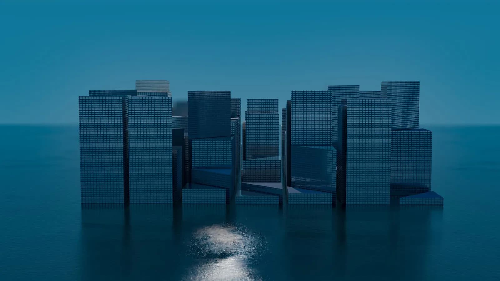 A modern abstract depiction of 3D cubes with a terrazzo pattern featuring blue accents.