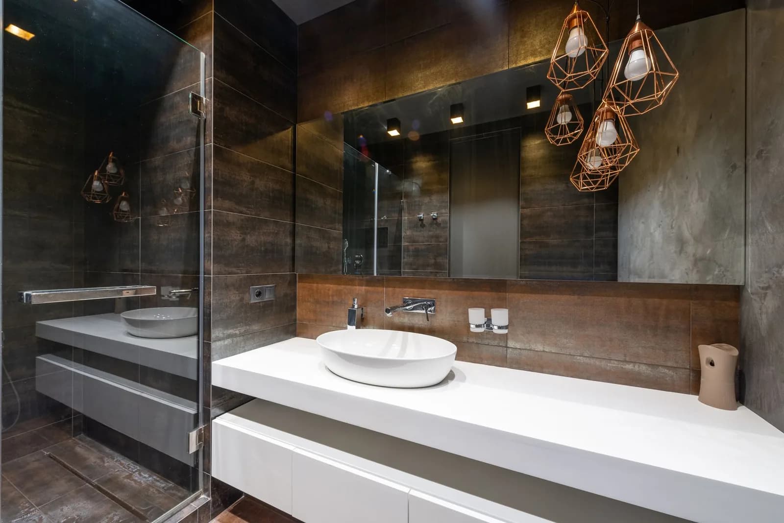 Micro-cement wet room in sage